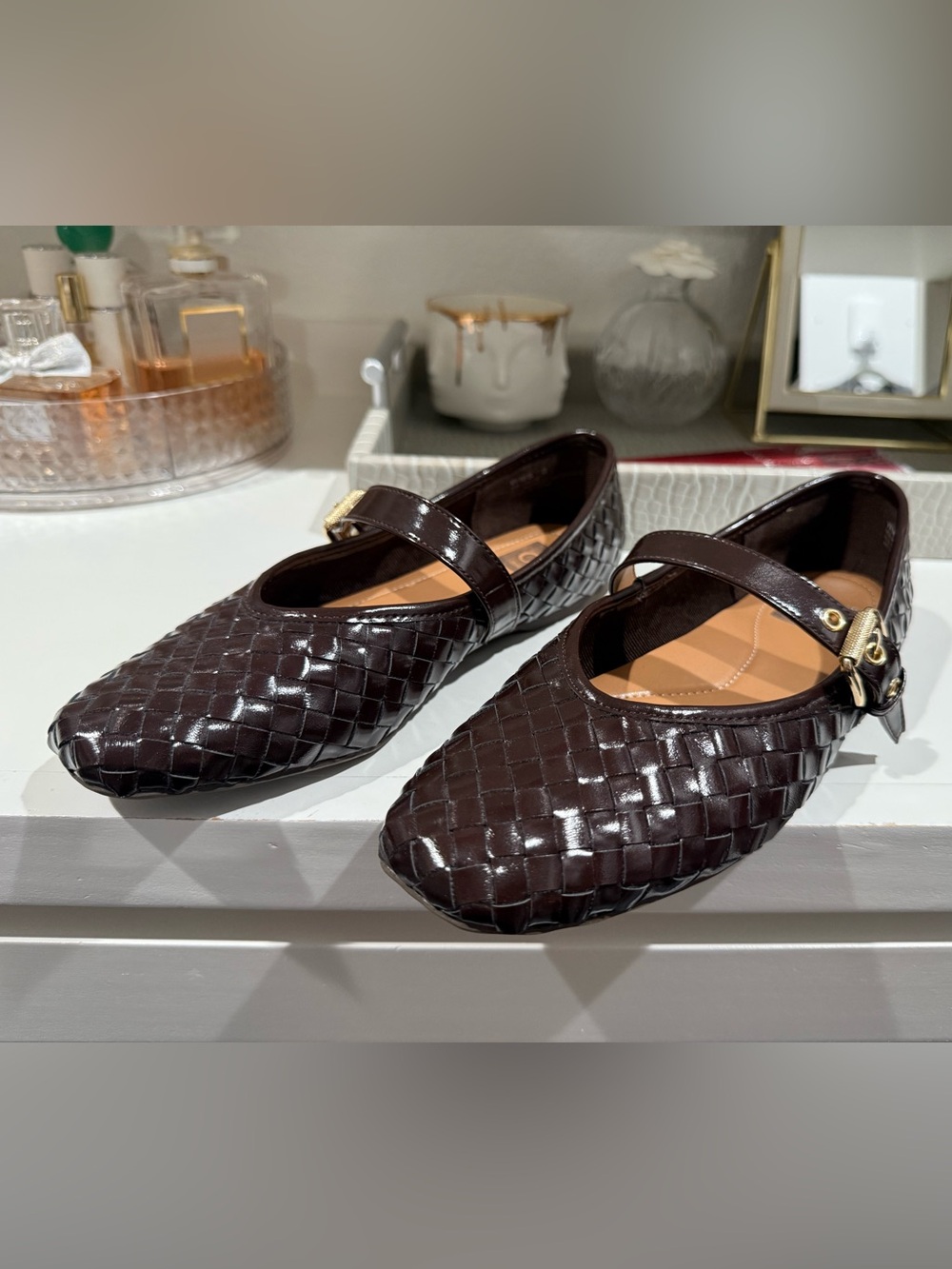 DV Dolce Vita Woven Mary Jane Flats in Dark Brown